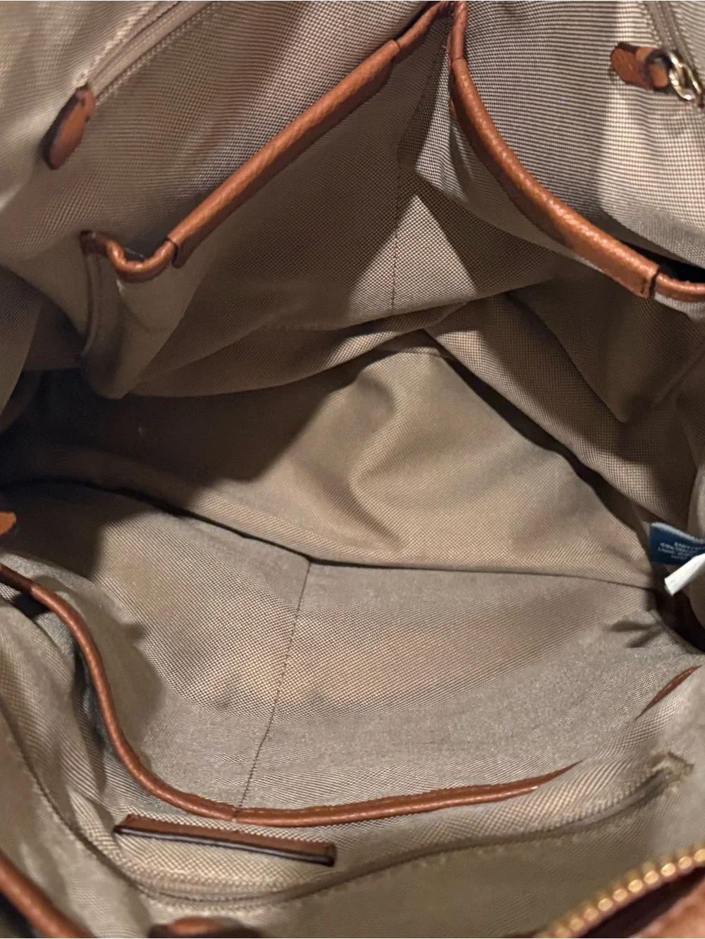 Cole Haan GrandSeries British Tan Leather Convertible Unisex Backpack Tote Bag